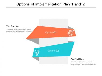 Options of implementation plan 1 and 2