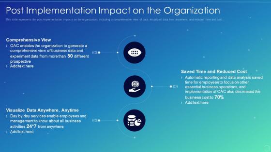 Oracle analytics cloud it post implementation impact on the organization