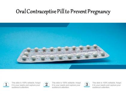 Oral contraceptive pill to prevent pregnancy