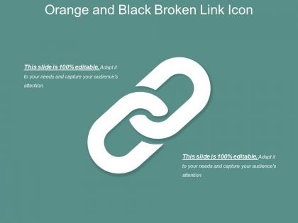 Orange and black broken link icon