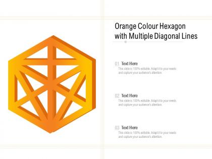 Orange colour hexagon with multiple diagonal lines