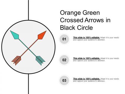 Orange green crossed arrows in black circle