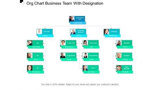 Org chart business team with designation