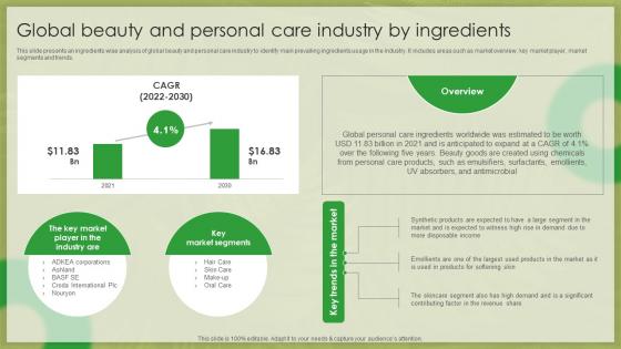 Organic Beauty Market Global Beauty And Personal Care Industry By Ingredients IR SS V