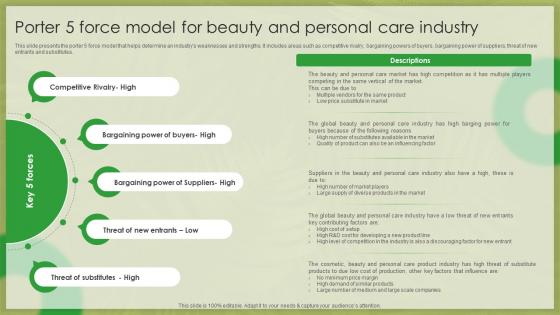 Organic Beauty Market Insights Porter 5 Force Model For Beauty And Personal Care IR SS V