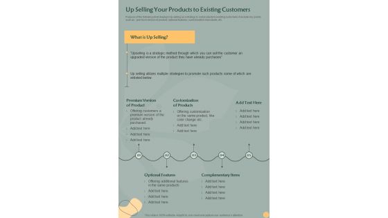 Organic Growth Playbook Up Selling Your Products To Existing One Pager Sample Example Document