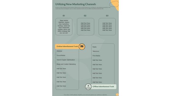 Organic Growth Playbook Utilizing New Marketing One Pager Sample Example Document