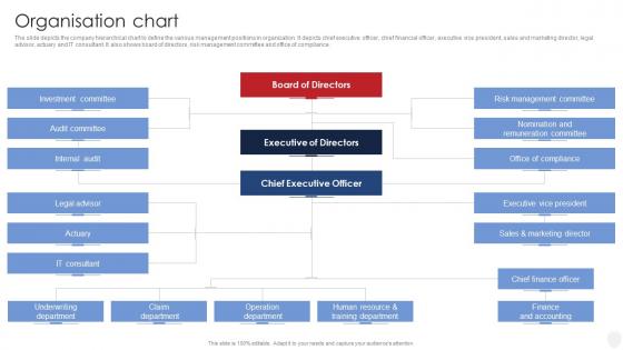 Organisation Chart Insurance Company Profile Ppt Powerpoint Presentation Gallery Aids