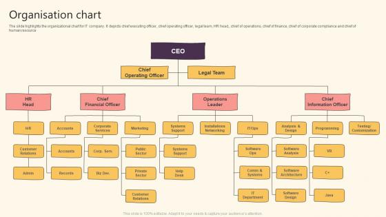 Organisation Chart It Solutions Company Profile Ppt Slides Graphics Pictures