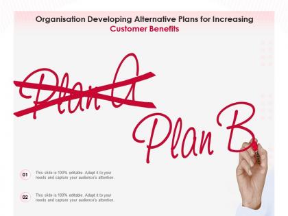 Organisation developing alternative plans for increasing customer benefits
