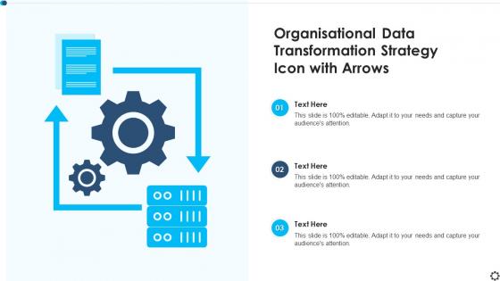 Organisational Data Transformation Strategy Icon With Arrows