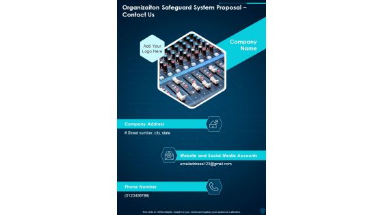 Organizaiton Safeguard System Proposal Contact Us One Pager Sample Example Document