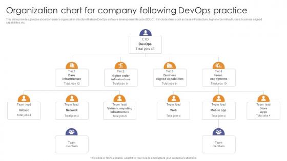 Organization Chart For Company Following Devops Practice Enabling Flexibility And Scalability