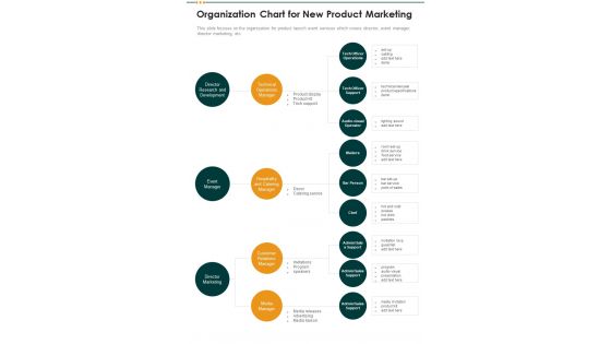 Organization Chart For New Product Marketing One Pager Sample Example Document