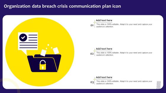 Organization Data Breach Crisis Communication Plan Icon