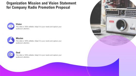 Organization mission and vision statement for company radio promotion proposal