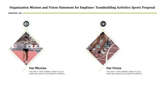 Organization mission and vision statement for employee teambuilding activities sports proposal