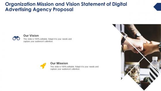 Organization mission and vision statement of digital advertising agency proposal