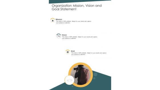 Organization Mission Vision And Goal Statement Branding Design Proposal One Pager Sample Example Document