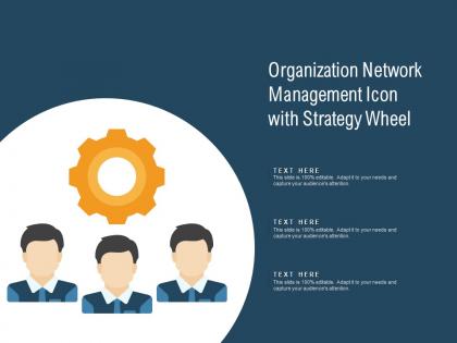 Organization network management icon with strategy wheel