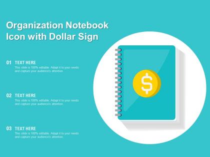 Organization notebook icon with dollar sign
