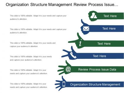 Organization structure management review process issue data client requirement