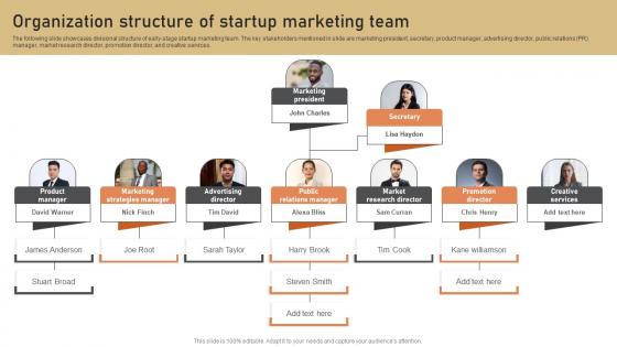 Organization Structure Of Startup Marketing Team Low Budget Marketing Techniques Strategy SS V