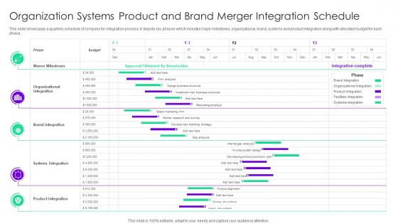 Organization Systems Product And Brand Merger Integration Schedule
