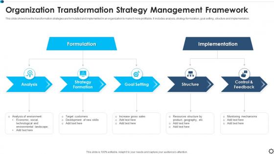 Organization Transformation Strategy Management Framework