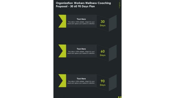 Organization Workers Wellness Coaching Proposal 30 60 90 Days Plan One Pager Sample Example Document