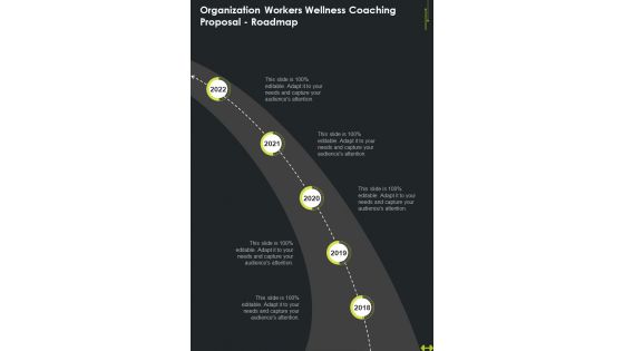 Organization Workers Wellness Coaching Proposal Roadmap One Pager Sample Example Document