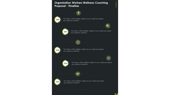 Organization Workers Wellness Coaching Proposal Timeline One Pager Sample Example Document