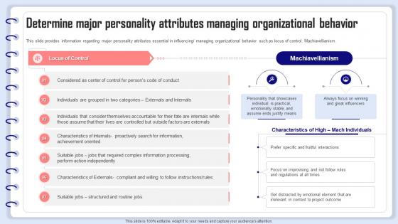 Organizational Behavior Management Determine Major Personality Attributes Managing