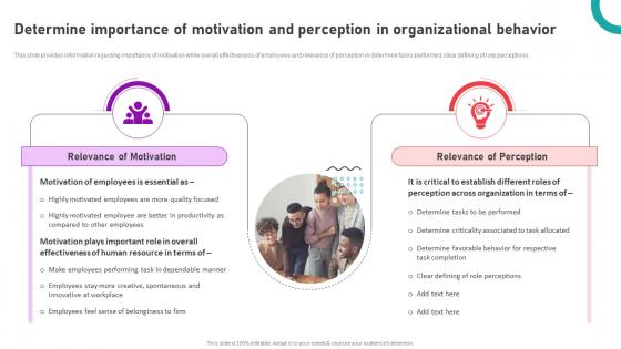 Organizational Behavior Theory For High Determine Importance Of Motivation And Perception