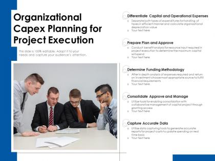 Organizational capex planning for project execution