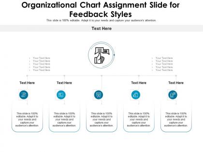 Organizational chart assignment slide for feedback styles infographic template