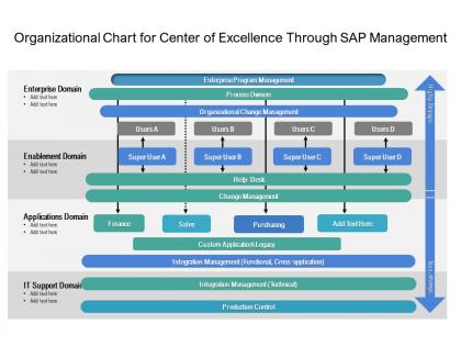 Organizational chart for center of excellence through sap management