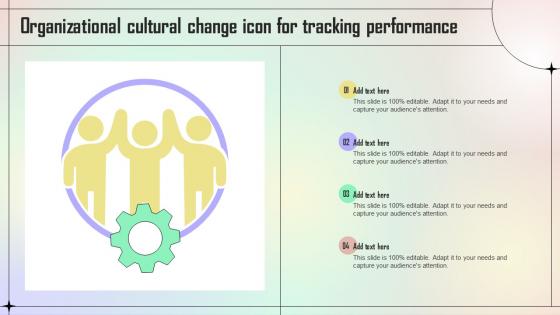 Organizational Cultural Change Icon For Tracking Performance