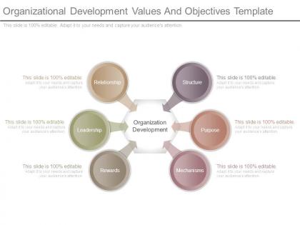 Organizational development values and objectives template