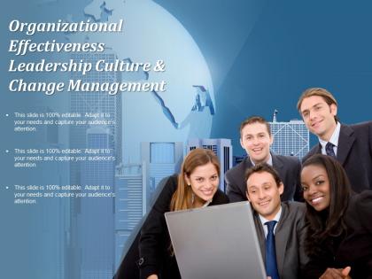 Organizational effectiveness leadership culture and change management