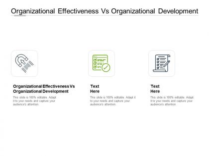 Organizational effectiveness vs organizational development ppt slides cpb