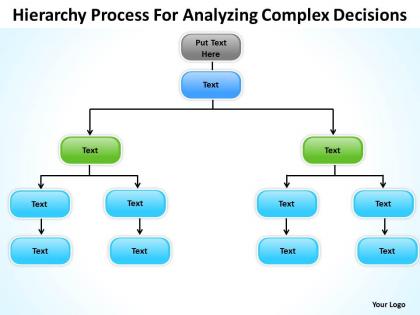 Organizational flow chart hierarchy process for analyzing complex decisions powerpoint templates 0515