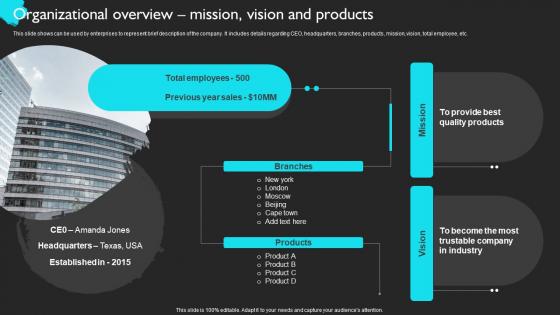 Organizational Overview Mission Product Sales Strategy For Business Strategy SS V