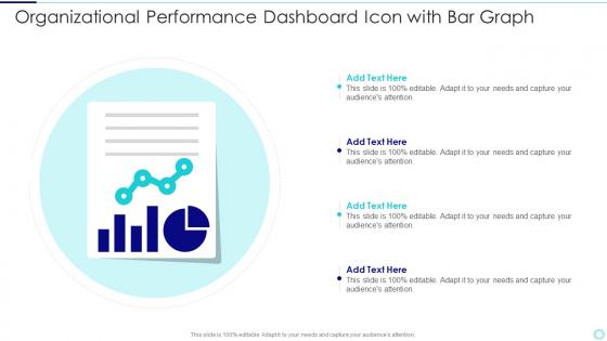 Organizational Performance Dashboard Icon With Bar Graph