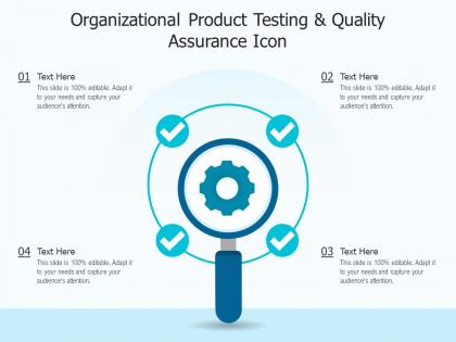 Organizational product testing and quality assurance icon