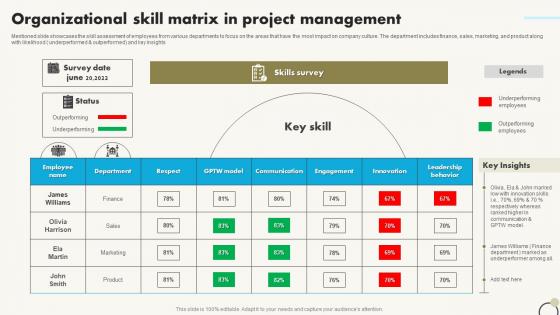 Organizational Skill Matrix In Project Management
