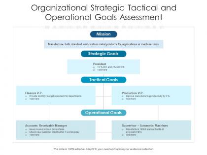 Organizational strategic tactical and operational goals assessment