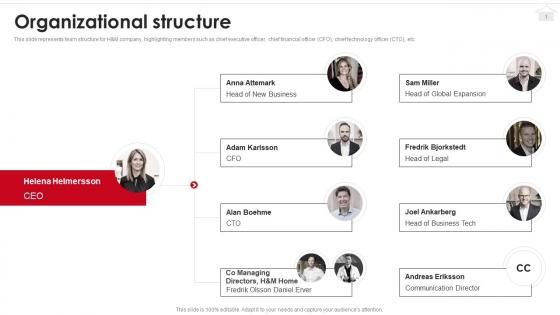 Organizational Structure H And M Company Profile CP SS