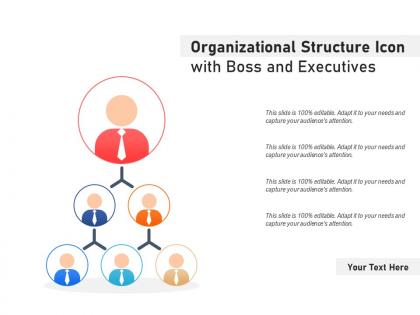 Organizational structure icon with boss and executives