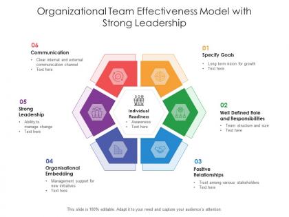 Organizational team effectiveness model with strong leadership